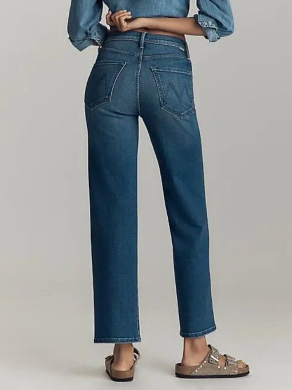 Mother the rambler zip flood high-rise wide-leg jeans - Picture 2 of 9
